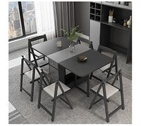 Table de salle à manger pliable avec chaises pour économiser de l'espace - Table polyvalente pour petits repas en fourrure pour cuisine et salon