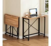 Table de salle à manger pliable avec roulettes à 360° - Bureau de cuisine compact pour petits espaces, idéal pour les appartements - Solution polyvalente et portable