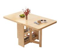 Table de salle à manger pliable avec support de rangement, design d'extension pliable pour cuisine et bureau, grande capacité de poids