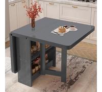 Table de salle à manger pliable avec support de rangement, design d'extension pliable pour cuisine et bureau, grande capacité de poids