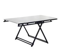 Table de salle à manger pliable compacte - Table extensible peu encombrante avec plateau en bois massif et cadre en métal, parfaite pour les petits espaces, table de salle à manger transformable