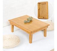 Table de salle à manger pliable en bambou, table basse pour s'asseoir au sol, parfaite pour le salon, la chambre à coucher ou la baie vitrée