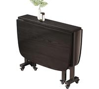 Table de salle à manger pliable en bois avec feuilles extensibles et roues mobiles Idéal pour salon café restaurant Noir 100 x 60 cm