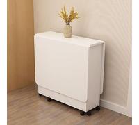 Table de salle à manger pliable extensible avec 6 roulettes pour économiser de l'espace avec étagères de rangement ouvertes pour le travail, l'étude et la salle à manger, noir et blanc.