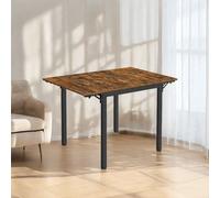 Table De Salle À Manger Pliable, Extensible, Avec Abattants, Marron Rustique Marron