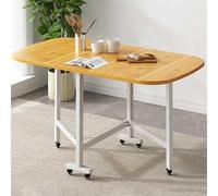 Table de salle à manger pliable extensible avec roulettes - îlot de cuisine gain de place, table de collation de ferme pour le salon - 120 x 80 cm
