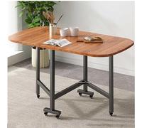 Table de salle à manger pliable extensible avec roulettes - îlot de cuisine gain de place, table de collation de ferme pour le salon - 120 x 80 cm