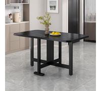 Table de salle à manger pliable extensible avec roulettes, pieds réglables, cadre en métal, buffet de cuisine compact pour petits espaces, salons et cuisines (noir, 100 x 80 cm)