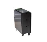 Table de salle à manger pliable pour 6 à 8 personnes, table de cuisine en bois massif avec roulettes et coins (noir, comprend 1 table + 4 chaises) Gain de place Design polyvalent