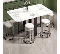 Table de salle à manger pliable pour 6 personnes - Table à manger extensible moderne avec chaises pliantes - Mobilier peu encombrant pour cuisine et salle à manger