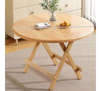 Table de salle à manger pliable pour petits espaces en bois massif avec rangement, aucun assemblage nécessaire, jaune, 70 x 72 cm - Solution compacte et élégante pour les zones limitées