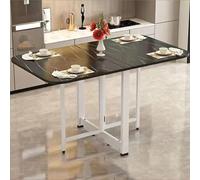 Table de salle à manger pliable ultra fine avec design pliable mobile pour le travail, l'étude et la salle à manger, table extensible avec cadre en métal et support anti-chute pour une utilisation