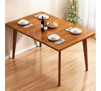 Table de salle à manger pliante à feuilles tombantes pour petits espaces - Ensemble de table de cuisine rectangulaire pour 4 grands bureaux pliables avec finition noyer - Design élégant et peu