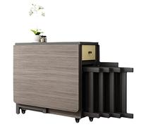 Table de salle à manger pliante avec 4 chaises, table de cuisine à roulettes en bois, table de rangement pour réunions de famille