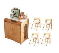 Table de salle à manger pliante avec 4 chaises, table extensible en bois, gain de place, extensible, pour la maison, le salon, le pub, parfait pour les petits espaces