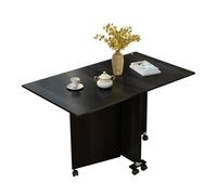 Table de salle à manger pliante avec 6 roulettes - Gain de place - Table d'îlot de cuisine pour 4 - Design polyvalent 3 en 1 pour restaurant, cuisine et chambre à coucher - Noir (80 x 50 x 65 cm)