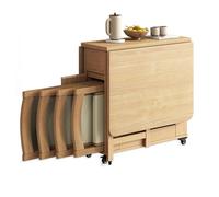 Table de salle à manger pliante avec abattant et chaises, solution gain de place pour cuisine, salon et restaurant