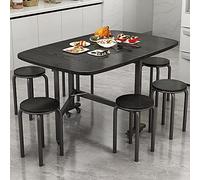 Table de salle à manger pliante avec chaises - Design compact pour une utilisation intérieure et extérieure compacte