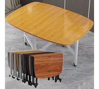 Table de salle à manger pliante avec chaises pour intérieur et extérieur - Économie d'espace - Jaune - 120 x 70 cm