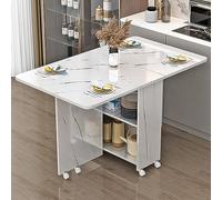 Table de salle à manger pliante avec rangement - Table à roulettes - Design peu encombrant pour petites salles à manger et cuisines - Étagère ouverte 100 cm x 50 cm (couleur : G)