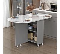 Table de salle à manger pliante avec roulettes, design rétractable et extensible, solution peu encombrante pour les cuisines et les petites salles à manger
