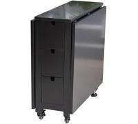 Table de salle à manger pliante avec roulettes et tiroirs - Table de cuisine 6-8 places avec 1 table et 8 chaises - Idéal pour les réunions de famille et les petites salles à manger