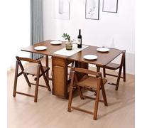 Table de salle à manger pliante avec roulettes, extensible et multifonctionnelle, design peu encombrant pour les petites salles à manger et les salles de séjour, tabourets inclus, parfait pour les
