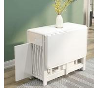 Table de salle à manger pliante avec tiroir - Design papillon mobile, compacte et élégante, 4 places - Idéale pour les petits espaces et les appartements