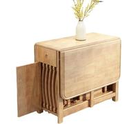 Table de salle à manger pliante avec tiroir, design peu encombrant, peut contenir 4 chaises, idéale pour les petits espaces