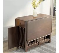 Table de salle à manger pliante avec tiroir et rabat, design peu encombrant, comprend 4 chaises, style papillon mobile pour un rangement facile