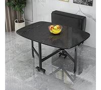 Table de salle à manger pliante en bois avec abattant et fonction extensible, table multifonction pour économiser de l'espace sur roulettes universelles pour restaurant, salon, terrasse et terrasse,