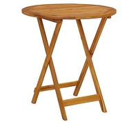 Table de salle à manger pliante en bois d'acacia avec trou pour parasol, table de patio ronde durable pour salle à manger, fête de jardin et divertissement