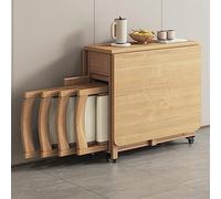 Table de salle à manger pliante en bois massif avec 4 chaises - Table de cuisine et de salle à manger extensible pour la maison, le salon, le restaurant