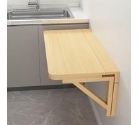 Table de salle à manger pliante en bois massif avec extension de plan de travail pour économiser de l'espace (100 x 60 cm)