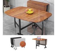 Table de salle à manger pliante en bois massif avec motif feuilles tombantes et table basse réglable en hauteur 119,4 x 81,3 x 76,2 cm Table de cuisine multifonction sur roulettes