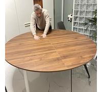 Table de salle à manger pliante en quart de rond - Table pliante ronde en bois pour banquets et rassemblements - Design peu encombrant pour un usage familial - Pieds non inclus