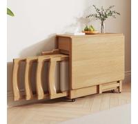 Table de salle à manger pliante et chaises avec rangement caché, table extensible en bois pour économiser de l'espace dans les restaurants, cuisines et cafés