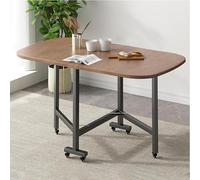 Table de salle à manger pliante extensible avec roulettes, économise de l'espace, table de cuisine de ferme, tables de collation pliantes avec support, tables d'appoint de salon (noir, 120 x 80 cm)