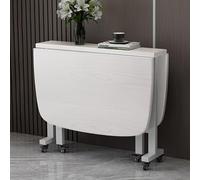 Table de salle à manger pliante extensible en bois avec roulettes - Table à feuilles tombantes pour petites salles à manger - Design compact pour un rangement et une mobilité faciles