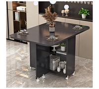 Table de salle à manger pliante multifonctionnelle avec étagère de rangement pour cuisine, chambre à coucher, salon, salle à manger.