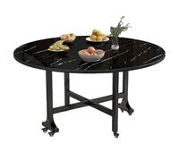 Table de salle à manger pliante multifonctionnelle avec roulettes pour petits espaces Couleur noire