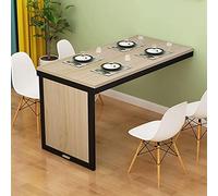 Table de salle à manger pliante murale - Bureau convertible peu encombrant pour bureau, chambre à coucher, cuisine - Blanc et noir moderne 120 x 50 cm