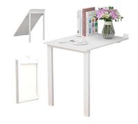 Table de salle à manger pliante murale - Bureau flottant pliable avec pieds de soutien, motif feuilles tombantes en bois pour cuisine et buanderie, 75 x 45 x 74,9 cm
