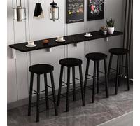 Table de salle à manger pliante murale design moderne noir gain de place 140 x 40/139,7 x 40 cm, parfaite pour les petits espaces, mobilier de maison polyvalent