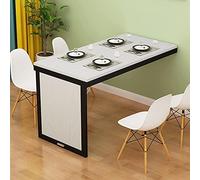 Table de salle à manger pliante murale pour petits espaces - Bureau convertible en MDF noir 120 x 40 cm Idéal pour cuisine, chambre à coucher Design compact Solution peu encombrante