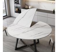 Table de salle à manger pliante ronde portable de 140 cm avec plateau en bois pour restauration et banquets Utilisation minimaliste intérieur/extérieur Finition blanche élégante