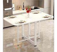 Table de salle à manger pliante ultra fine avec feuille extensible et support anti-chute, table mobile multifonctionnelle pour le travail, l'étude et la salle à manger, cadre en métal, options de