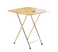 Table de salle à manger pour 4 petits déjeuners carrés noirs - Table d'appoint pliante - Petite table blanche portable - Bleu (60 x 60 x 50 cm)