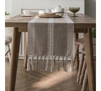 Table de salle à manger pour chemin de table 33 x 140 cm à rayures avec | Tissu polyester de qualité supérieure, infroissable, rétrécissement pour plus de résistance, taille 33 x 140 cm