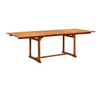 Table de salle à manger pour extérieur, en bois d'acacia, 160-240 x 100 x | Extensible, finition à l'huile, bois dur tropical, plateau avec 2 panneaux extensibles, assemblage requis, pour jardin